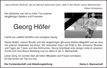 Anzeige von Georg Höfer von MGO