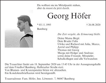 Anzeige von Georg Höfer von MGO