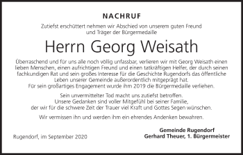 Anzeige von Georg Weisath von MGO