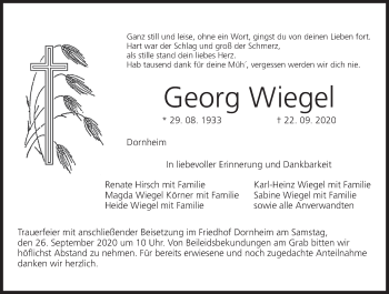 Anzeige von Georg Wiegel von MGO
