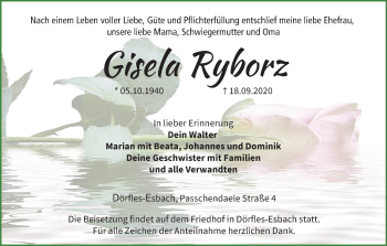 Anzeige von Gisela Ryborz von MGO