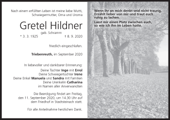 Anzeige von Gretel Hildner von MGO
