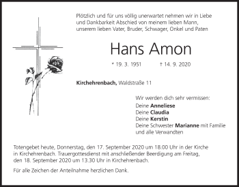 Anzeige von Hans Amon von MGO