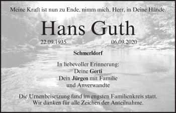 Anzeige von Hans Guth von MGO
