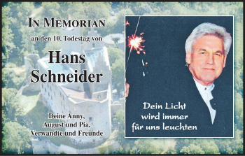 Anzeige von Hans Schneider von MGO