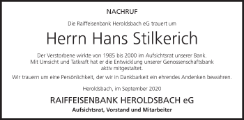 Anzeige von Hans Stilkerich von MGO