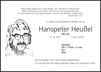 Anzeige von Hanspeter Heußel von MGO