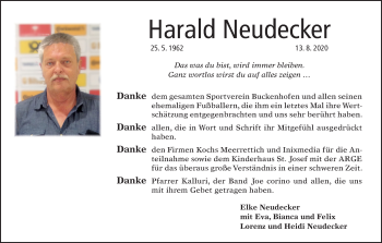 Anzeige von Harald Neudecker von MGO
