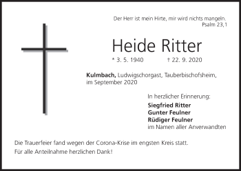 Anzeige von Heide Ritter von MGO