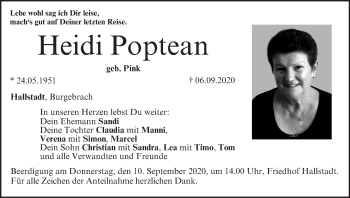 Anzeige von Heidi Poptean von MGO