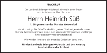 Anzeige von Heinrich Süß von MGO