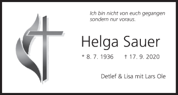 Anzeige von Helga Sauer von MGO