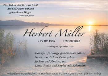 Anzeige von Herbert Müller von MGO