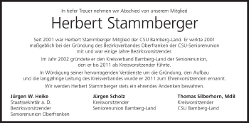 Anzeige von Herbert Stammberger von MGO