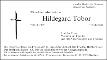 Anzeige von Hildegard Tobor von MGO