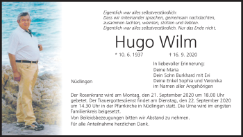 Anzeige von Hugo Wilm von MGO