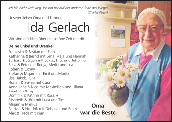 Anzeige von Ida Gerlach von MGO