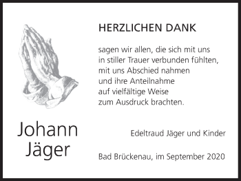 Anzeige von Johann Jäger von MGO