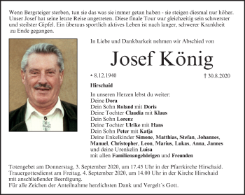 Anzeige von Josef König von MGO