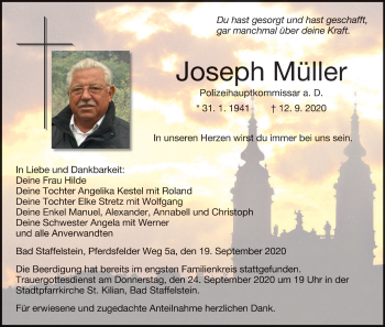 Anzeige von Joseph Müller von MGO