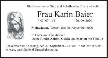 Anzeige von Karin Baier von MGO