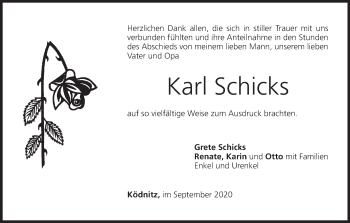 Anzeige von Karl Schicks von MGO