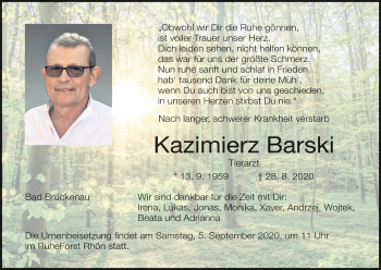 Anzeige von Kazimierz Barski von MGO