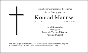 Anzeige von Konrad Mannser von MGO