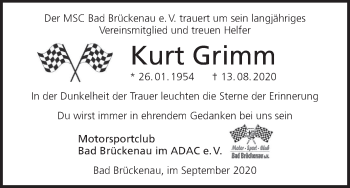 Anzeige von Kurt Grimm von MGO