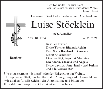 Anzeige von Luise Stöcklein von MGO