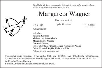 Anzeige von Margareta Wagner von MGO