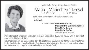 Anzeige von Maria Dresel von MGO