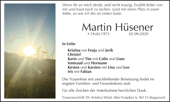 Anzeige von Martin Hüsener von MGO