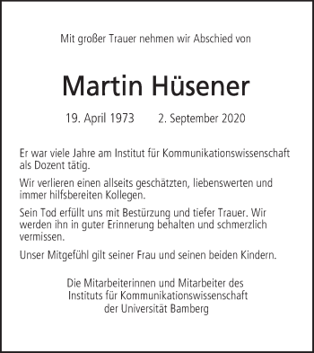 Anzeige von Martin Hüsener von MGO
