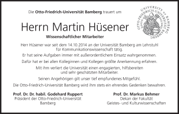 Anzeige von Martin Hüsener von MGO