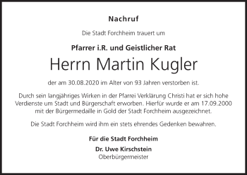 Anzeige von Martin Kugler von MGO