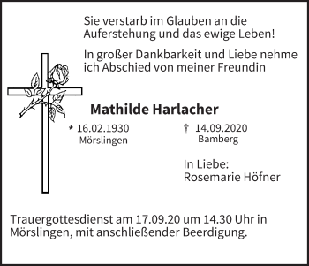 Anzeige von Mathilde Harlacher von MGO