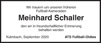 Anzeige von Meinhard Schaller von MGO