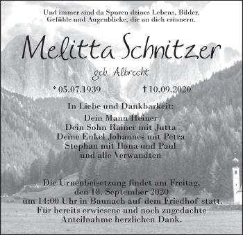 Anzeige von Melitta Schnitzer von MGO