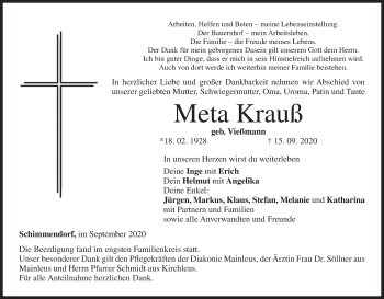 Anzeige von Meta Krauß von MGO