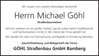 Anzeige von Michael Göhl von MGO