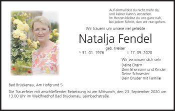 Anzeige von Natalja Fendel von MGO