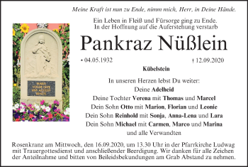 Anzeige von Pankraz Nüßlein von MGO