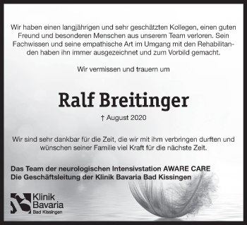 Anzeige von Ralf Breitinger von MGO