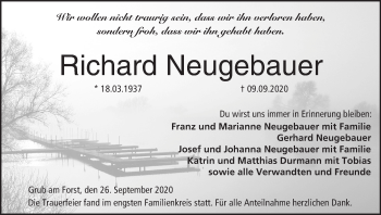 Anzeige von Richard Neugebauer von MGO