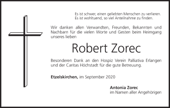 Anzeige von Robert Zorec von MGO