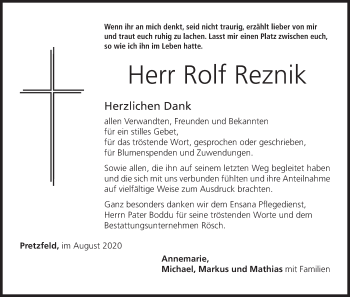Anzeige von Rolf Reznik von MGO