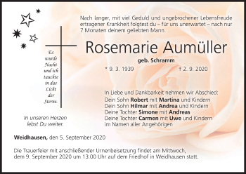 Anzeige von Rosemarie Aumüller von MGO