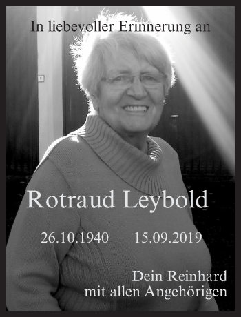 Anzeige von Rotraud Leybold von MGO