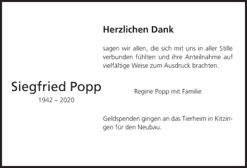 Anzeige von Siegfried Popp von MGO